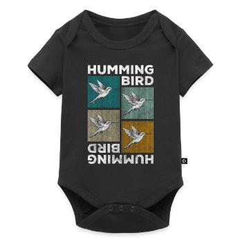 Signe mignon de colibris - Body à manches courtes Premium Bébé - noir - Devant