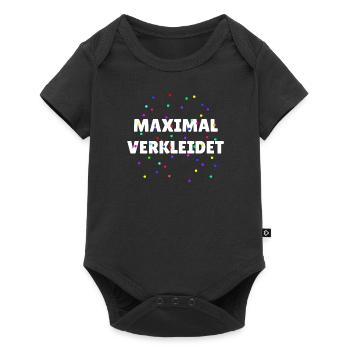 Maximal verkleidet Karneval Fasching - Baby Premium Kurzarmbody - Schwarz - Vorne