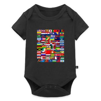 Drapeaux du monde entier 2 - Body à manches courtes Premium Bébé - noir - Devant