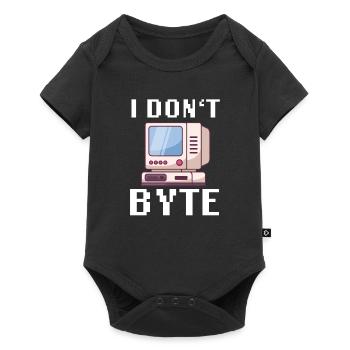 I Don't Byte Informatiker Programmierer IT Funny - Baby Premium Kurzarmbody - Schwarz - Vorne
