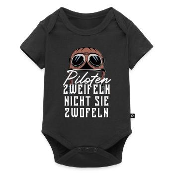 Pilot - Baby Premium Kurzarmbody - Schwarz - Vorne