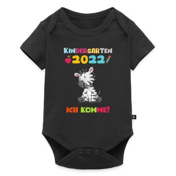 Kindergarten 2022 Ich Komme Zebra Kita Geschenk - Baby Premium Kurzarmbody - Schwarz - Vorne