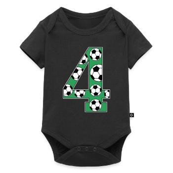 4th Birthday Football Green - Baby Premium short-sleeve bodysuit - black - Front