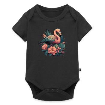 Flamant rose Oiseaux Nature Animaux Nature Nature Tropical - Body à manches courtes Premium Bébé - noir - Devant