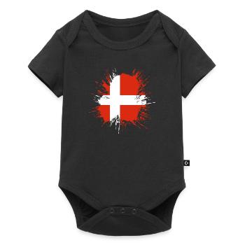 Drapeau du Danemark Scandinavie Drapeau du Danemark Voyage - Body à manches courtes Premium Bébé - noir - Devant