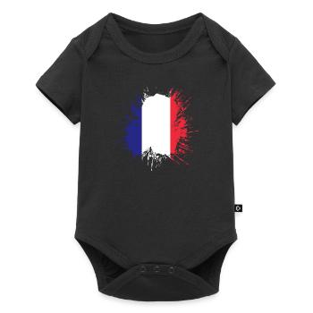 France Flag Distressed Look French Flag - Baby Premium short-sleeve bodysuit - black - Front