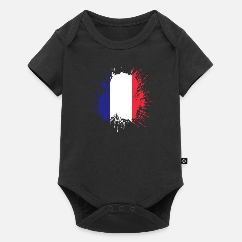 Drapeau de la France Look en détresse Drapeau français - Body à manches courtes Premium Bébé - noir