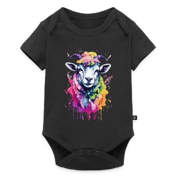 Wird cool süß in buntem und coolem Design - Baby Premium Kurzarmbody - Schwarz - Vorne