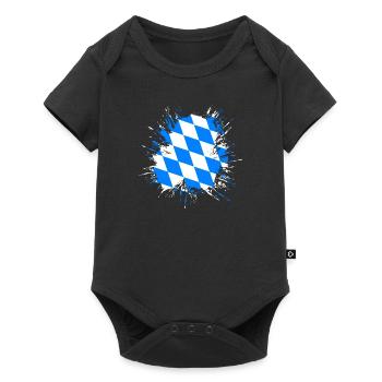 Bavaria Flag Used Look Bavarian Flag Vintage - Baby Premium short-sleeve bodysuit - black - Front