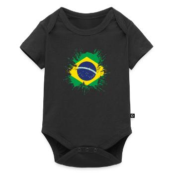 Flag of Brazil Flag of South America - Baby Premium short-sleeve bodysuit - black - Front