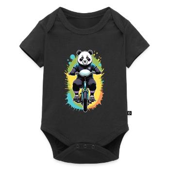 Cycliste Panda - Body à manches courtes Premium Bébé - noir - Devant