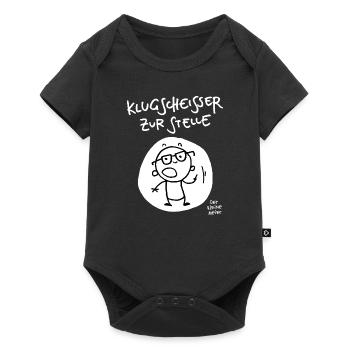 Der Kleine Meier - Klugscheißer zur Stelle - Baby Premium Kurzarmbody - Schwarz - Vorne