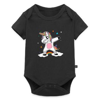 Arc-en-Unicorn tamponnant - Body à manches courtes Premium Bébé - noir - Devant