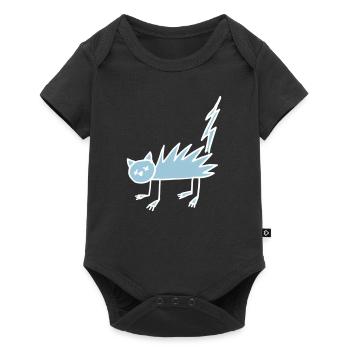 Cat Halloween Zombie Undead Lightning Gift Funny - Baby Premium short-sleeve bodysuit - black - Front