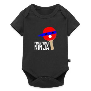 Sport sportlich Weihnachten Tischtennis Ninja - Baby Premium Kurzarmbody - Schwarz - Vorne