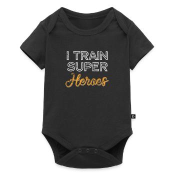 I train Superheroes - Body à manches courtes Premium Bébé - noir - Devant