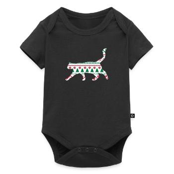 Noël mignon de Noël Chat Chat cadeau de Noël - Body à manches courtes Premium Bébé - noir - Devant