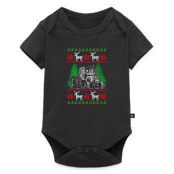 tracteur fermier noël vilain - Body à manches courtes Premium Bébé - noir - Devant