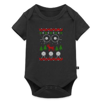 ugly christmas drummer - Baby Premium short-sleeve bodysuit - black - Front