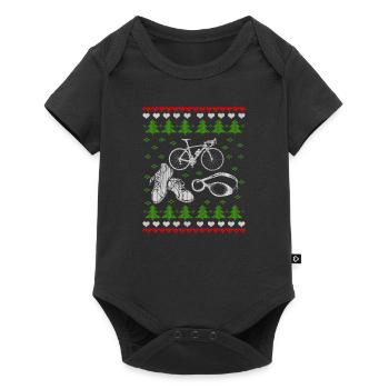 Triathlon Ugly Christmas Jumper Triathlète - Body à manches courtes Premium Bébé - noir - Devant