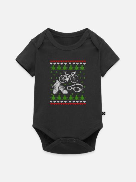 Triathlon Ugly Christmas Jumper Triathlete - Baby Premium Kurzarmbody - Schwarz