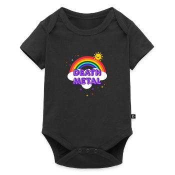 Death Metal Rainbow - Sarkastisches Metall lächelnde Sonne - Baby Premium Kurzarmbody - Schwarz - Vorne