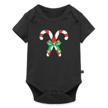 Christmas candy canes - Baby Premium short-sleeve bodysuit - black - Front