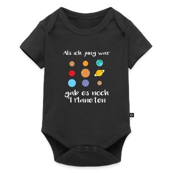 Als ich jung war, gab es noch 9 Planeten - Baby Premium Kurzarmbody - Schwarz - Vorne