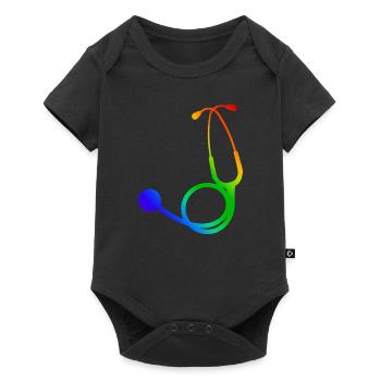 Stéthoscope de couleur | Stethoscope coloured - Body à manches courtes Premium Bébé - noir - Devant
