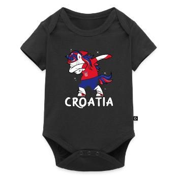Unicorn Croatia Croatia unicorn Hravtska gift - Baby Premium short-sleeve bodysuit - black - Front