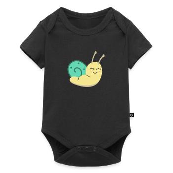 Cadeau d'escargot mignon bébé fille escargot - Body à manches courtes Premium Bébé - noir - Devant