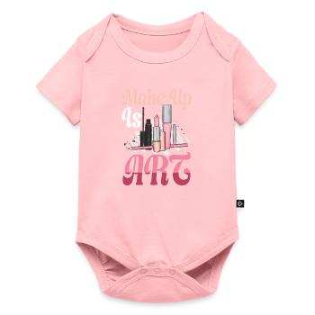 Make Up Is Art Kunst Schminken Kosmetikerin Beruf - Baby Premium Kurzarmbody - Rosa - Vorne
