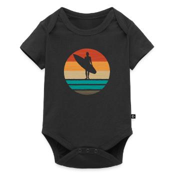 Surf vintage Surf surfer coucher de soleil - Body à manches courtes Premium Bébé - noir - Devant