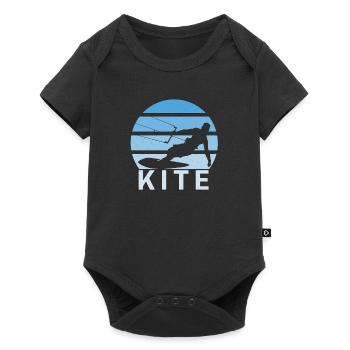 Kite Kiteboarding Surfer Windsurfing Vintage Sunset - Baby Premium short-sleeve bodysuit - black - Front