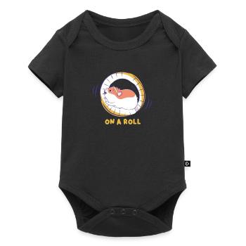 Hamster On A Roll Hamster Wheel Gift - Baby Premium short-sleeve bodysuit - black - Front