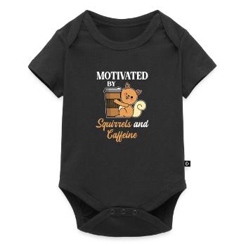 Motivates squirrel coffee coffee lovers - Baby Premium short-sleeve bodysuit - black - Front
