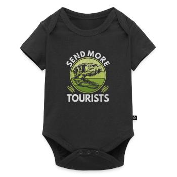 Send More Tourists Vintage Dinosaurier Wanderteam - Baby Premium Kurzarmbody - Schwarz - Vorne