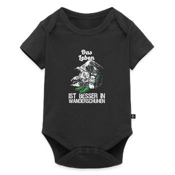 Hikers Mountaineers live better in hiking boots - Baby Premium short-sleeve bodysuit - black - Front