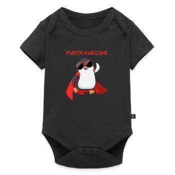 Puffin Awesome Puffin Superhero Gift - Baby Premium short-sleeve bodysuit - black - Front