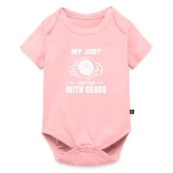 Mon travail Quoi avec Gears Bijoux & Montres - Body à manches courtes Premium Bébé - rose - Devant