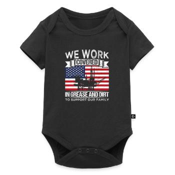 Oil Production Oil Workers USA Flag Gift - Baby Premium short-sleeve bodysuit - black - Front