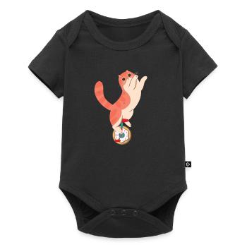 Cats Donut Unicycle Pâtisserie Beignet Cycliste - Body à manches courtes Premium Bébé - noir - Devant