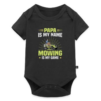 Tondeuse à gazon Tracteur Papa Nom Jeu de tonte - Body à manches courtes Premium Bébé - noir - Devant