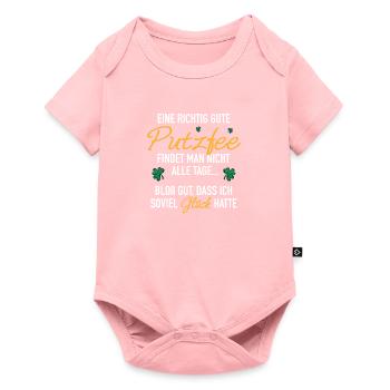 Gute Putzfee Glück Beziehung Ehemann Ehefrau - Baby Premium Kurzarmbody - Rosa - Vorne