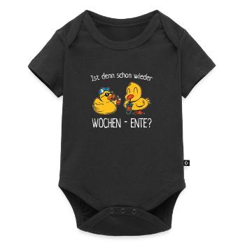 Wochen Ente Cooles Quietscheenten Wortspiel - Baby Premium Kurzarmbody - Schwarz - Vorne