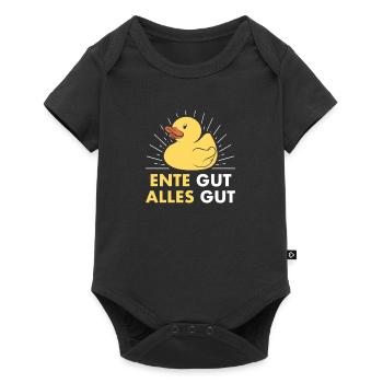 Ente Gut Alles Gut Quietscheenten Enten Wortspiel - Baby Premium Kurzarmbody - Schwarz - Vorne