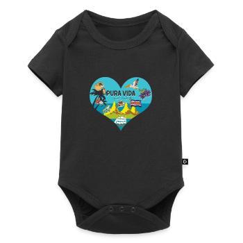 Pura Vida Heart Costa Rica Symbols South America - Baby Premium short-sleeve bodysuit - black - Front