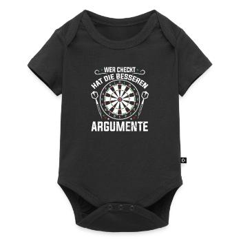 Dart Weisheit Checkt Besseren Argumente Geschenk - Baby Premium Kurzarmbody - Schwarz - Vorne