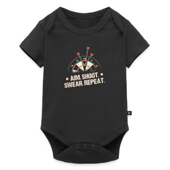Aim Shoot Swear Repeat Darts Player Dartboard - Baby Premium short-sleeve bodysuit - black - Front