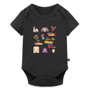 Venezuela Amérique du Sud Voyage Pays Sac à dos de voyage - Body à manches courtes Premium Bébé - noir - Devant